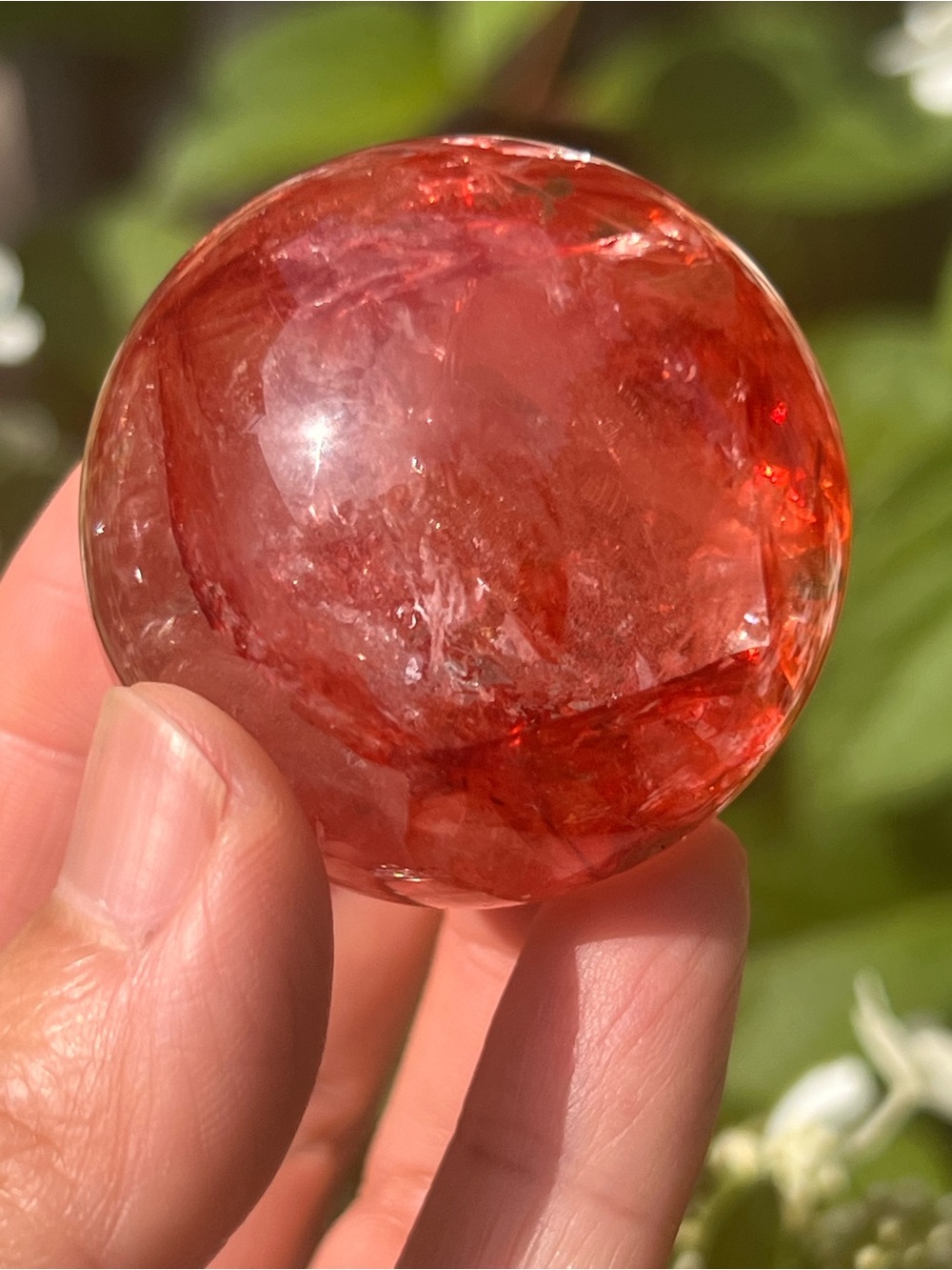 Ice (1) fire quartz sphere | crystal